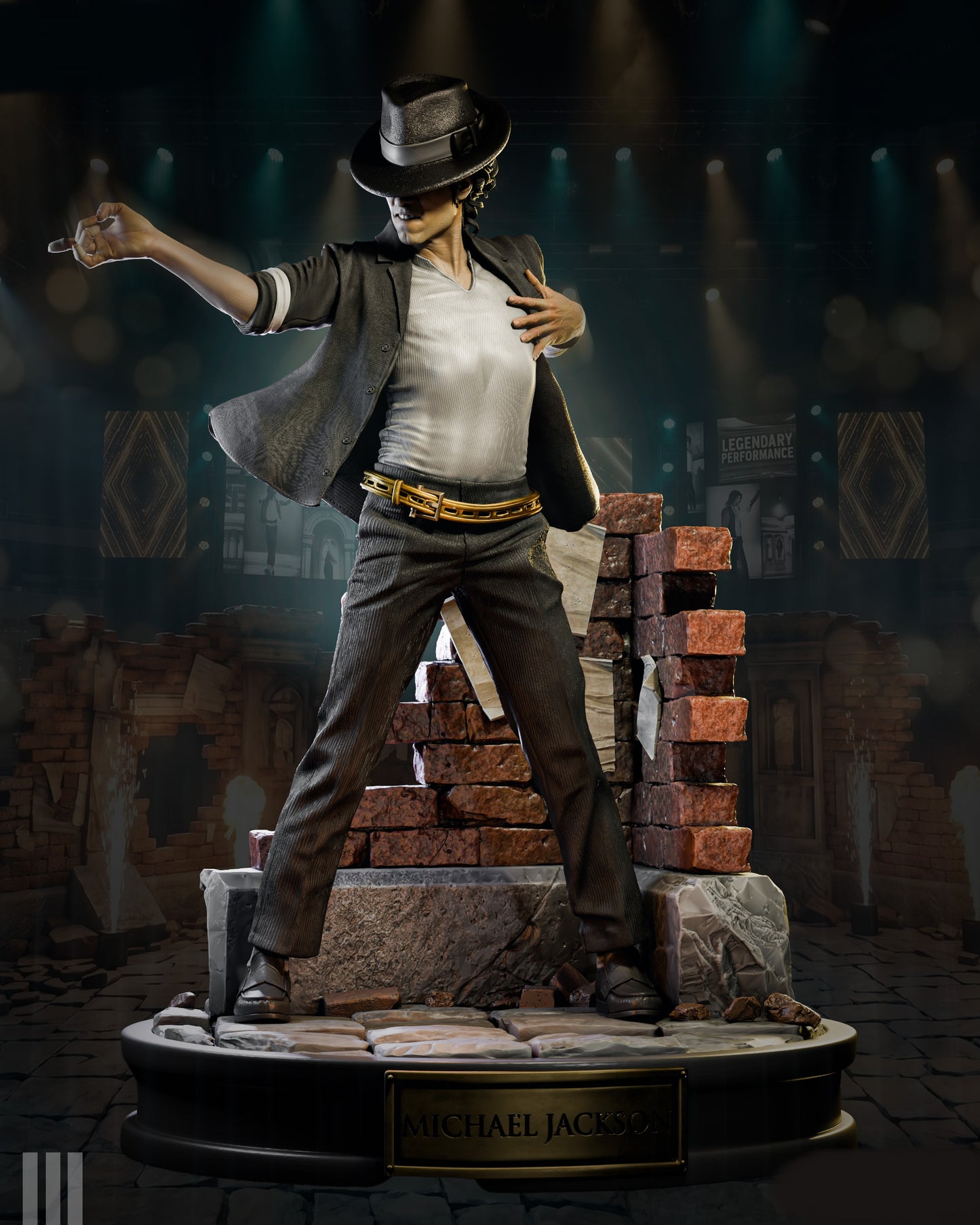 Michael Jackson Sculpture (75mm to 500mm) - Unassembled/Unpainted/3D Print