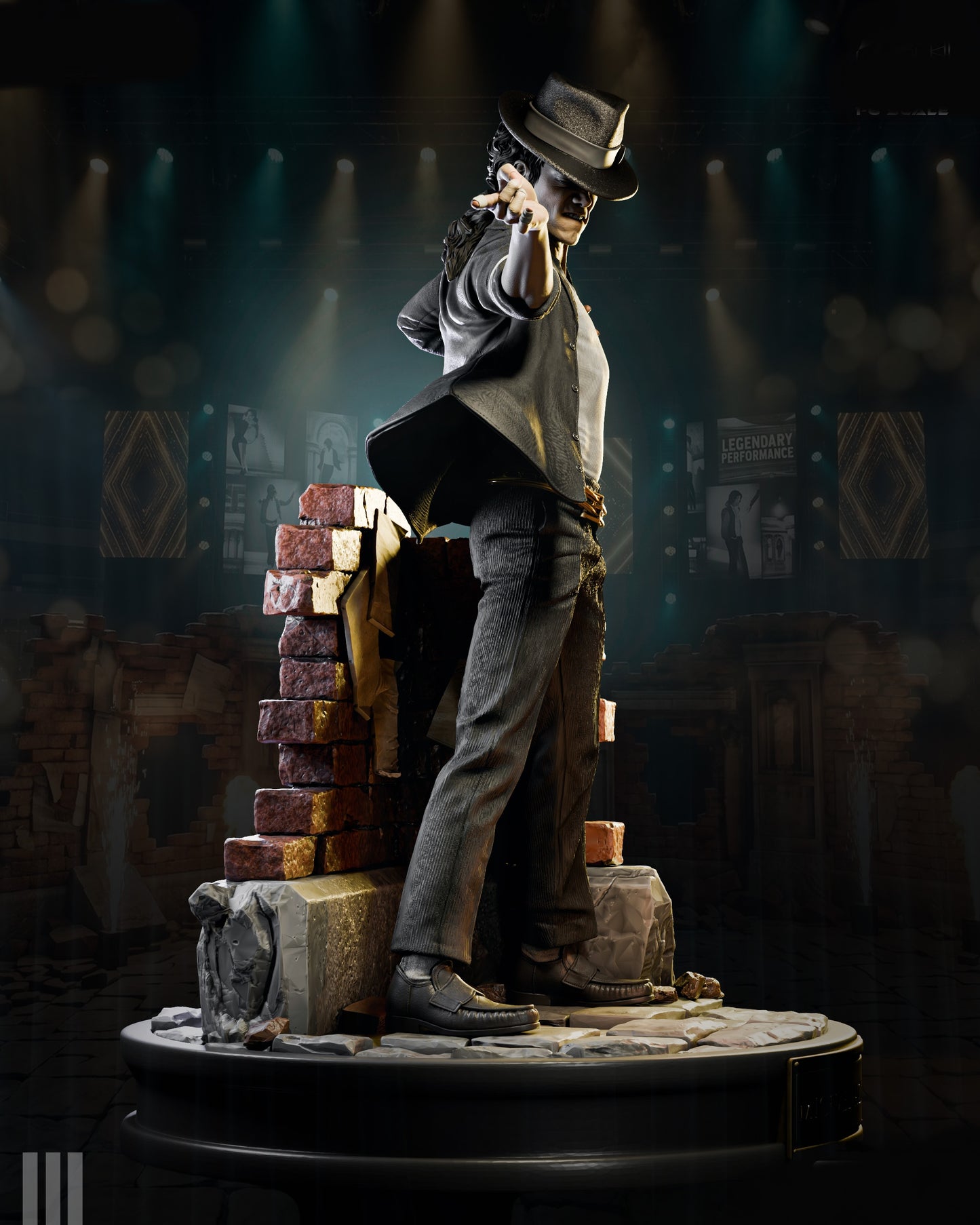 Michael Jackson Sculpture (75mm to 500mm) - Unassembled/Unpainted/3D Print
