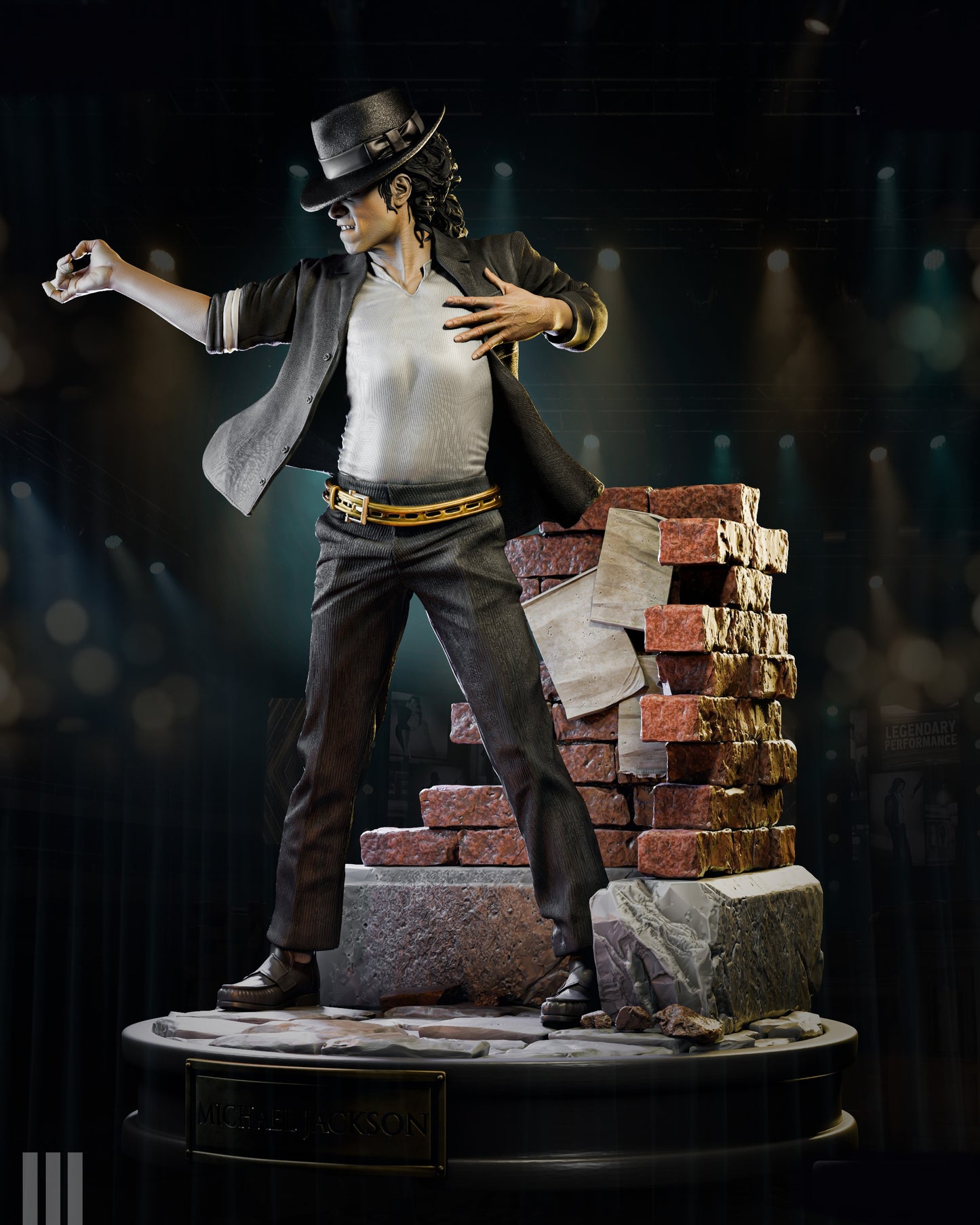 Michael Jackson Sculpture (75mm to 500mm) - Unassembled/Unpainted/3D Print