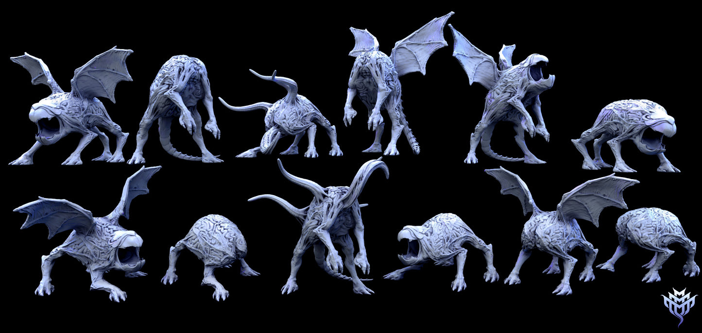 Mind Gluttons - Intellect Devourers - Dungeons and Dragons - by Mini Monster Mayhem- Tabletop RPG Miniature - Roleplaying 3D Printed Fantasy Mini