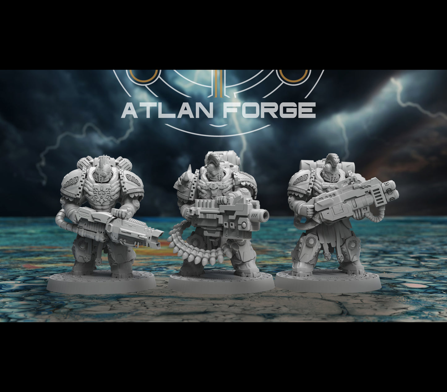 Minoan Heavy Aegis - Compatible with Warhammer 40K - by Atlan Forge - Tabletop RPG Miniature - Roleplaying 3D Printed Fantasy Mini