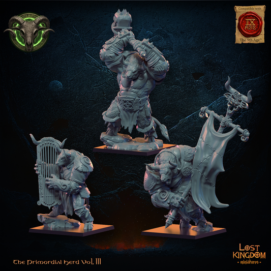 Minotaurs Unit CG (x3) Beast-Men - TTRPG - Wargaming - Dungeons and Dragons