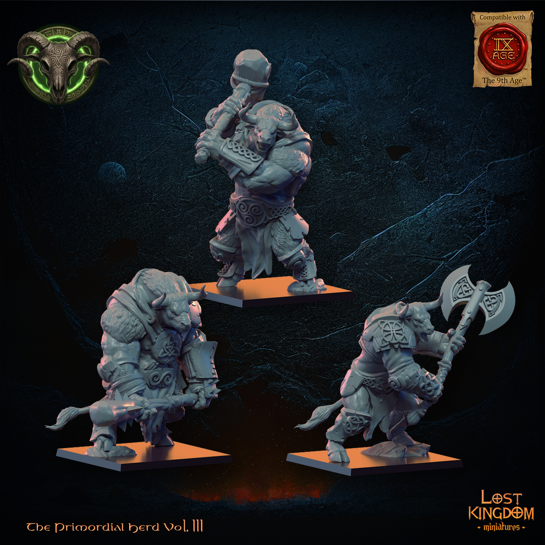 Minotaurs Unit (x3) Beast-Men - TTRPG - Wargaming - Dungeons and Dragons