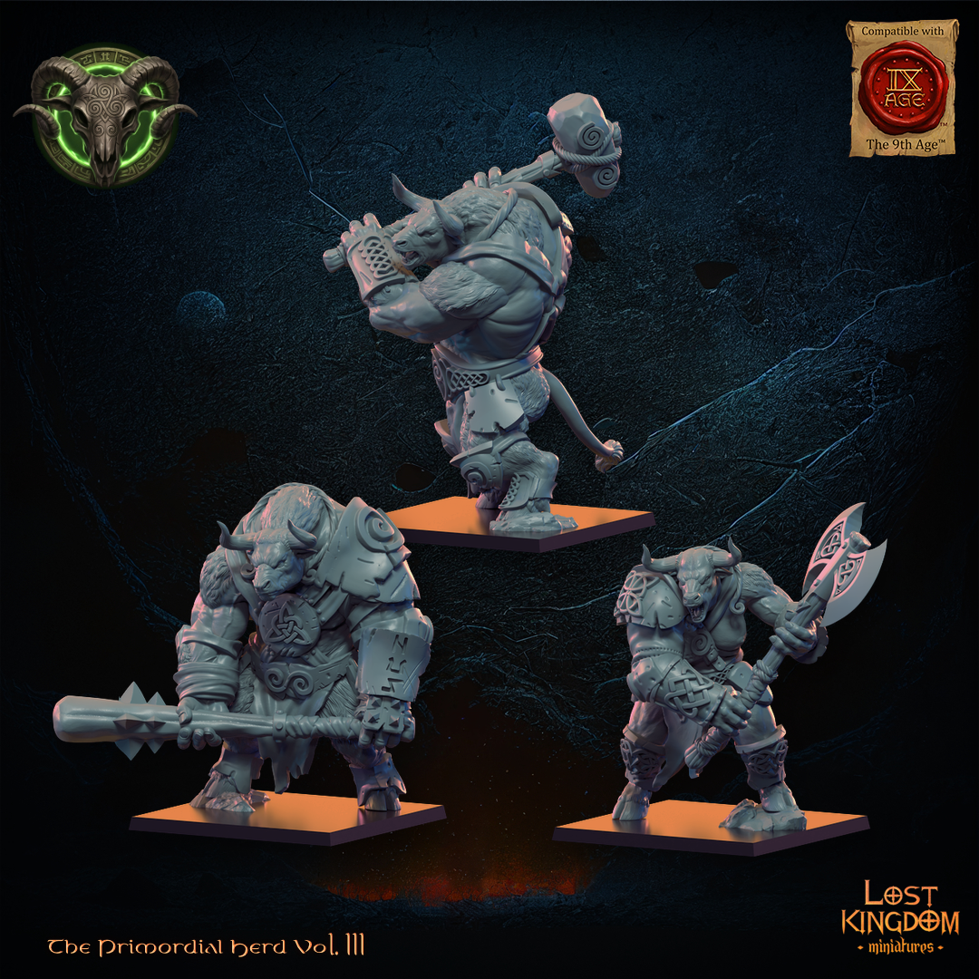 Minotaurs Unit (x3) Beast-Men - TTRPG - Wargaming - Dungeons and Dragons