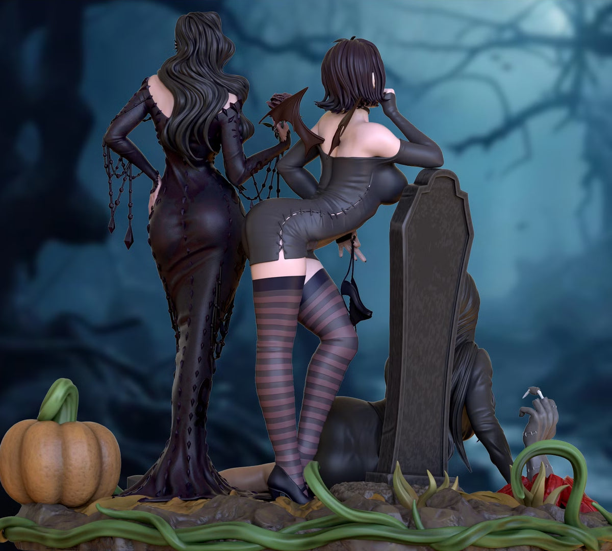 Mistress Of Midnight Diorama (75mm to 500mm) - Unassembled/Unpainted/3D Print
