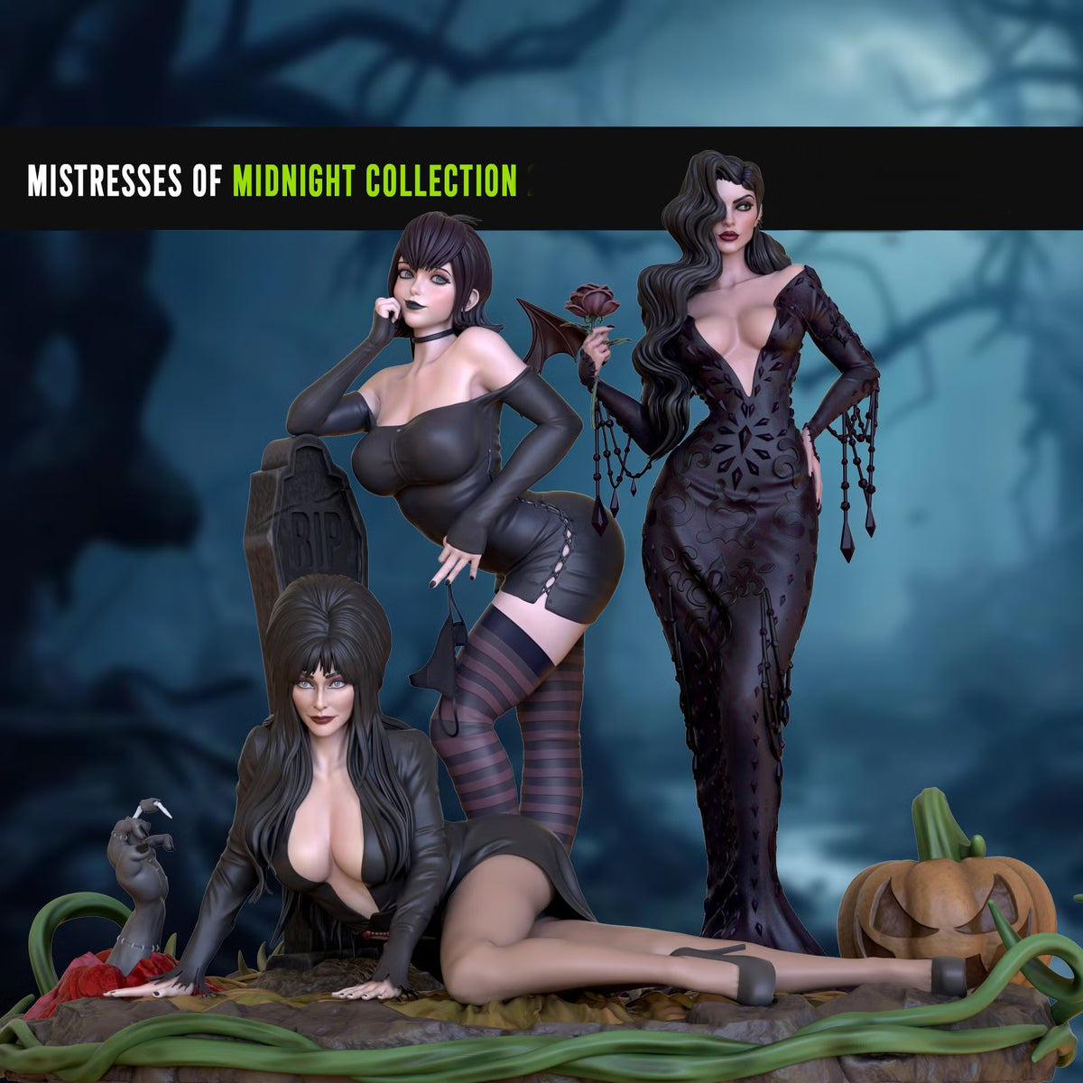Mistress Of Midnight Diorama (75mm to 500mm) - Unassembled/Unpainted/3D Print