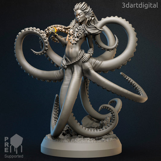 Mizuna the Grasper - Sea Creature - Spell Caster - Compatible with Warhammer 40K - by 3Dartguy- Tabletop RPG Miniature - Roleplaying 3D Printed Fantasy Mini