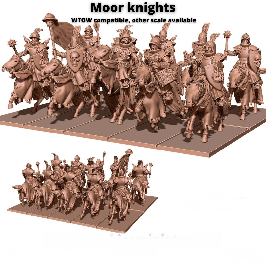 Moor Knights Regiment - by Eskice Miniatures - Tabletop RPG Miniature - Roleplaying 3D Printed Fantasy Mini