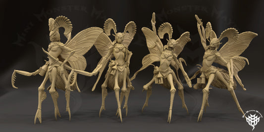 Moth Girl - Alien Bug - by Mini Monster Mayhem- Tabletop RPG Miniature - Roleplaying 3D Printed Fantasy Mini