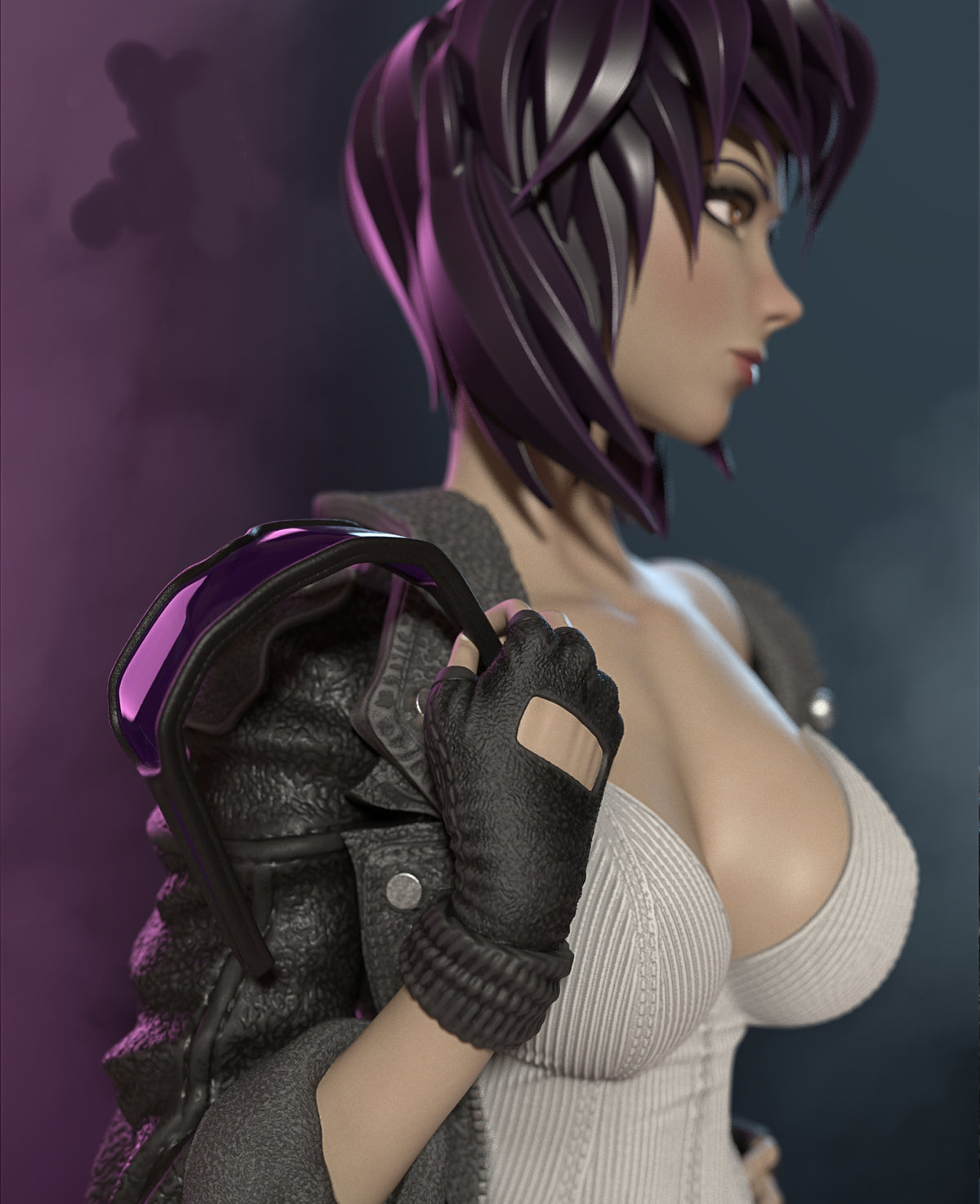 Motoko Kusanagi – Ghost in the Shell Sculpture (75mm to 500mm) - Unassembled/Unpainted/3D Print