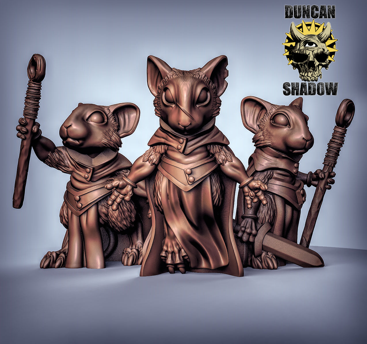 Mousle Sorcerer's - Dungeons and Dragons - by Duncan Shadows - Tabletop RPG Miniature - Roleplaying 3D Printed Fantasy Mini