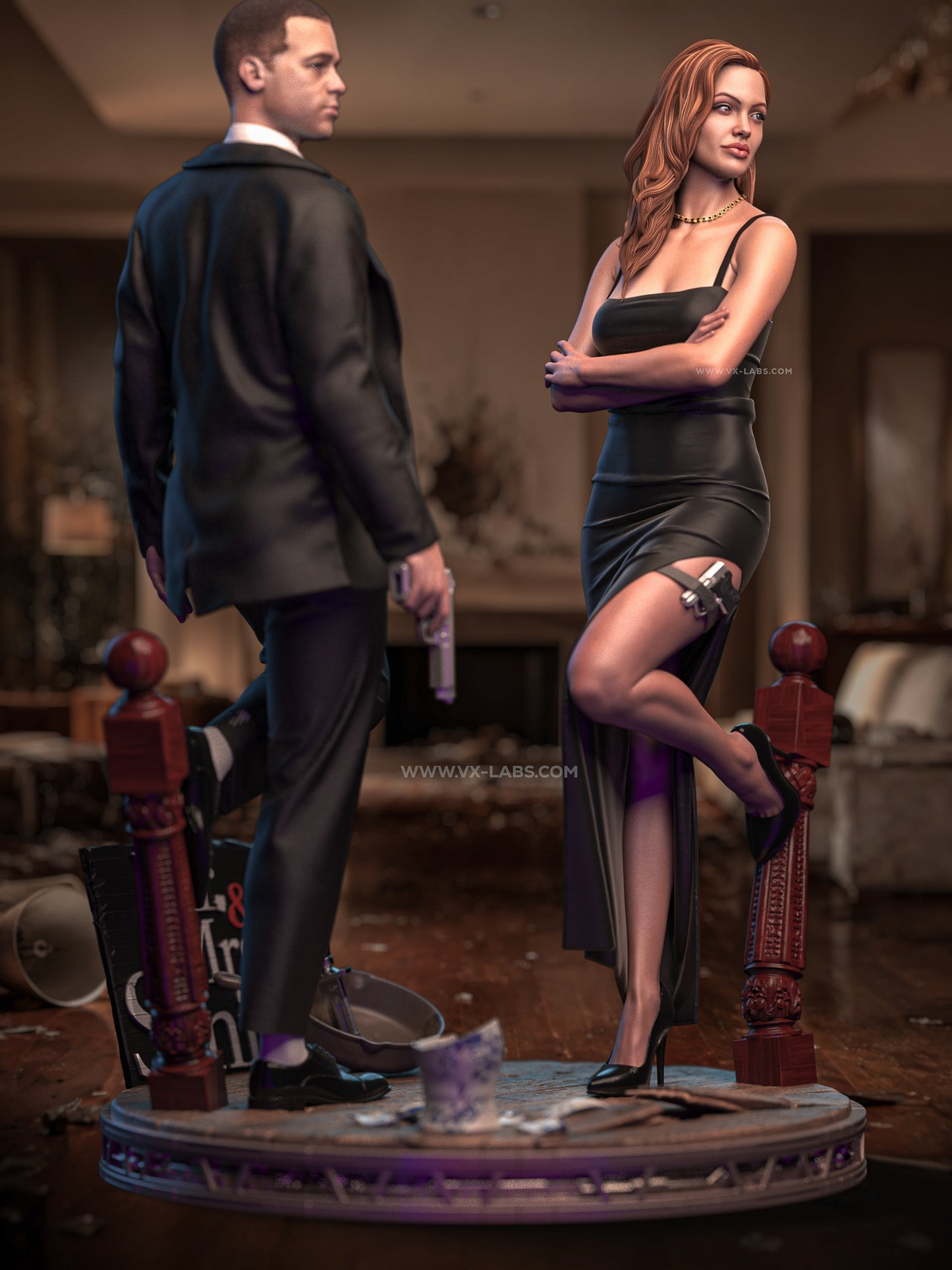 Mr & Mrs Smith SFW/NSFW Sculpture (75mm to 500mm) - Unassembled/Unpainted/3D Print