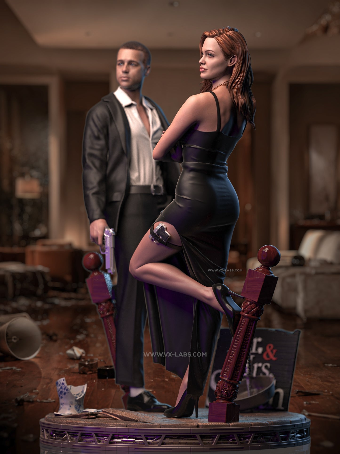 Mr & Mrs Smith SFW/NSFW Sculpture (75mm to 500mm) - Unassembled/Unpainted/3D Print