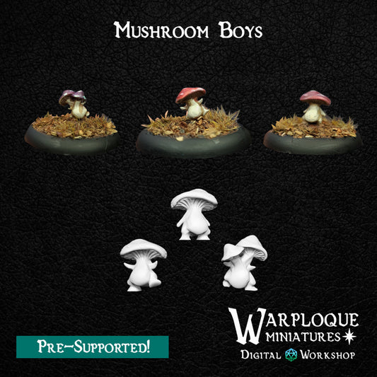 Mushroom Boys - Dungeons and Dragons - by Warp Minis- Tabletop RPG Miniature - Roleplaying 3D Printed Fantasy Mini