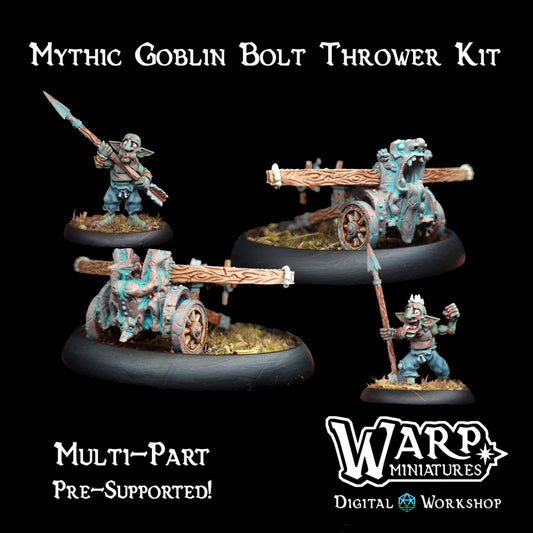 Mythic Goblin Bolt Thrower - Dungeons and Dragons - by Warp Minis- Tabletop RPG Miniature - Roleplaying 3D Printed Fantasy Mini