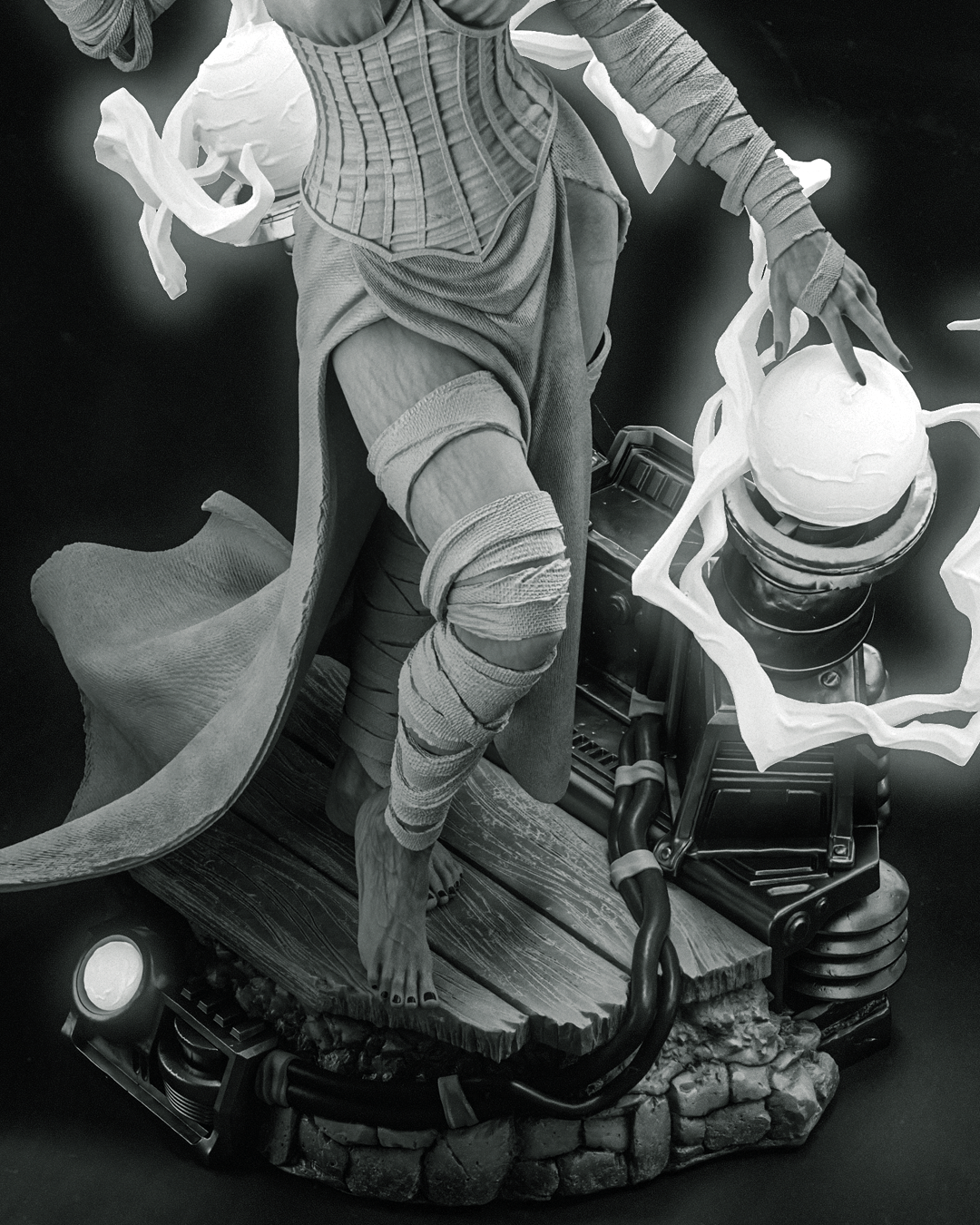 Frankenstein Bride Sculpture (75mm to 500mm) - Unassembled/Unpainted/3D Print