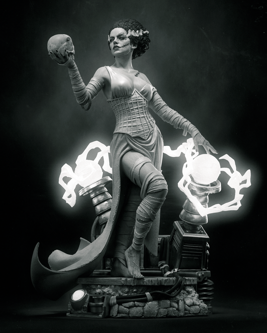 Frankenstein Bride Sculpture (75mm to 500mm) - Unassembled/Unpainted/3D Print