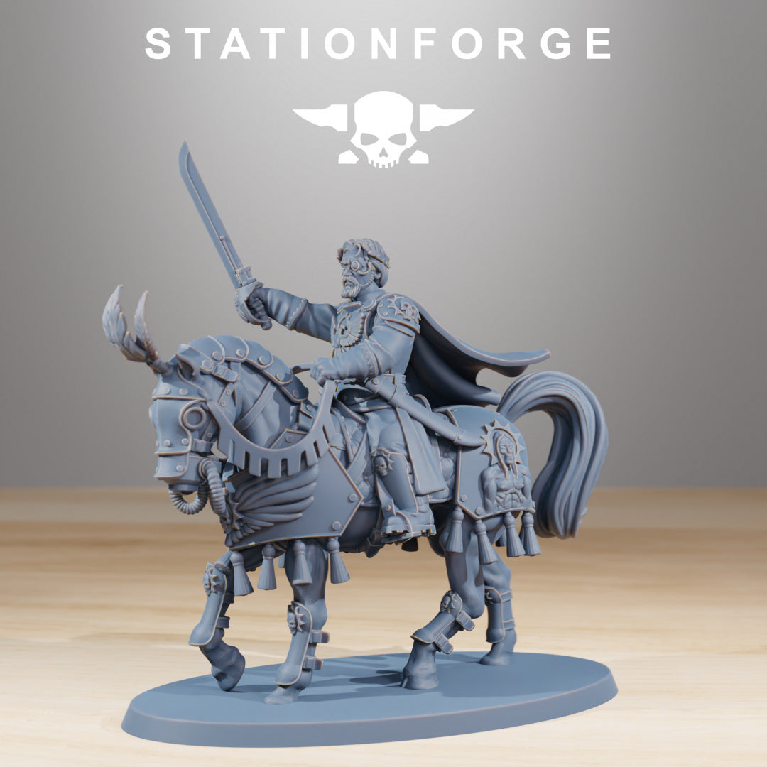 National Guard Cavalry Commanders - Compatible with Warhammer 40K - by Station Forge - Tabletop RPG Miniature - Roleplaying 3D Printed Fantasy Mini