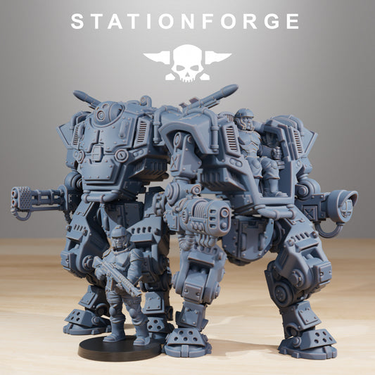 NationalGuard Warmech - Compatible with Warhammer 40K - by Station Forge - Tabletop RPG Miniature - Roleplaying 3D Printed Fantasy Mini