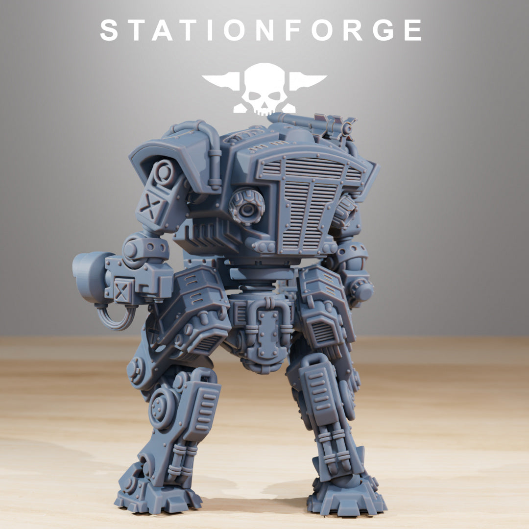 NationalGuard Warmech - Compatible with Warhammer 40K - by Station Forge - Tabletop RPG Miniature - Roleplaying 3D Printed Fantasy Mini