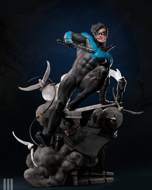 Nightwing Sculpture (75mm to 500mm) - Unassembled/Unpainted/3D Print
