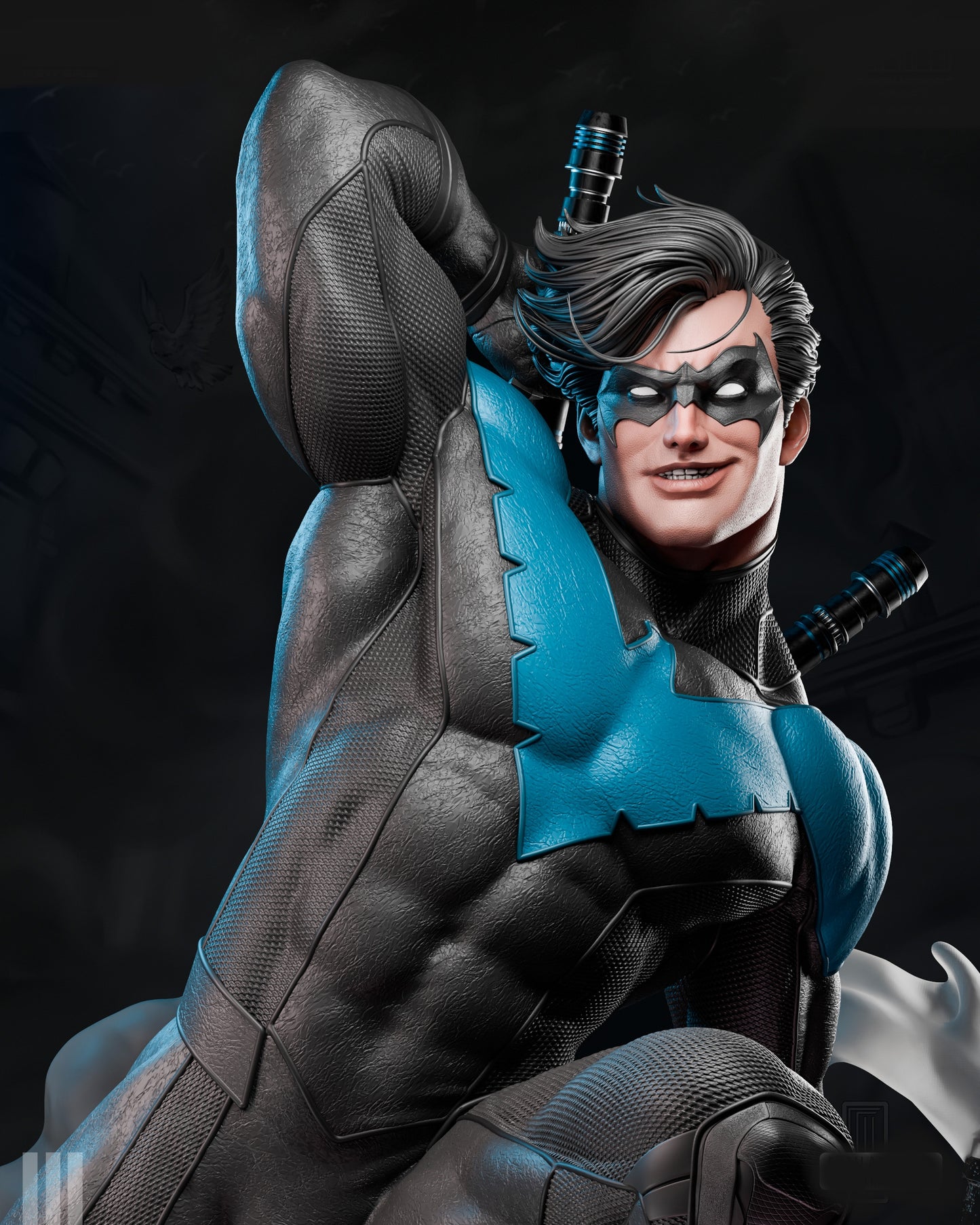 Nightwing Sculpture (75mm to 500mm) - Unassembled/Unpainted/3D Print