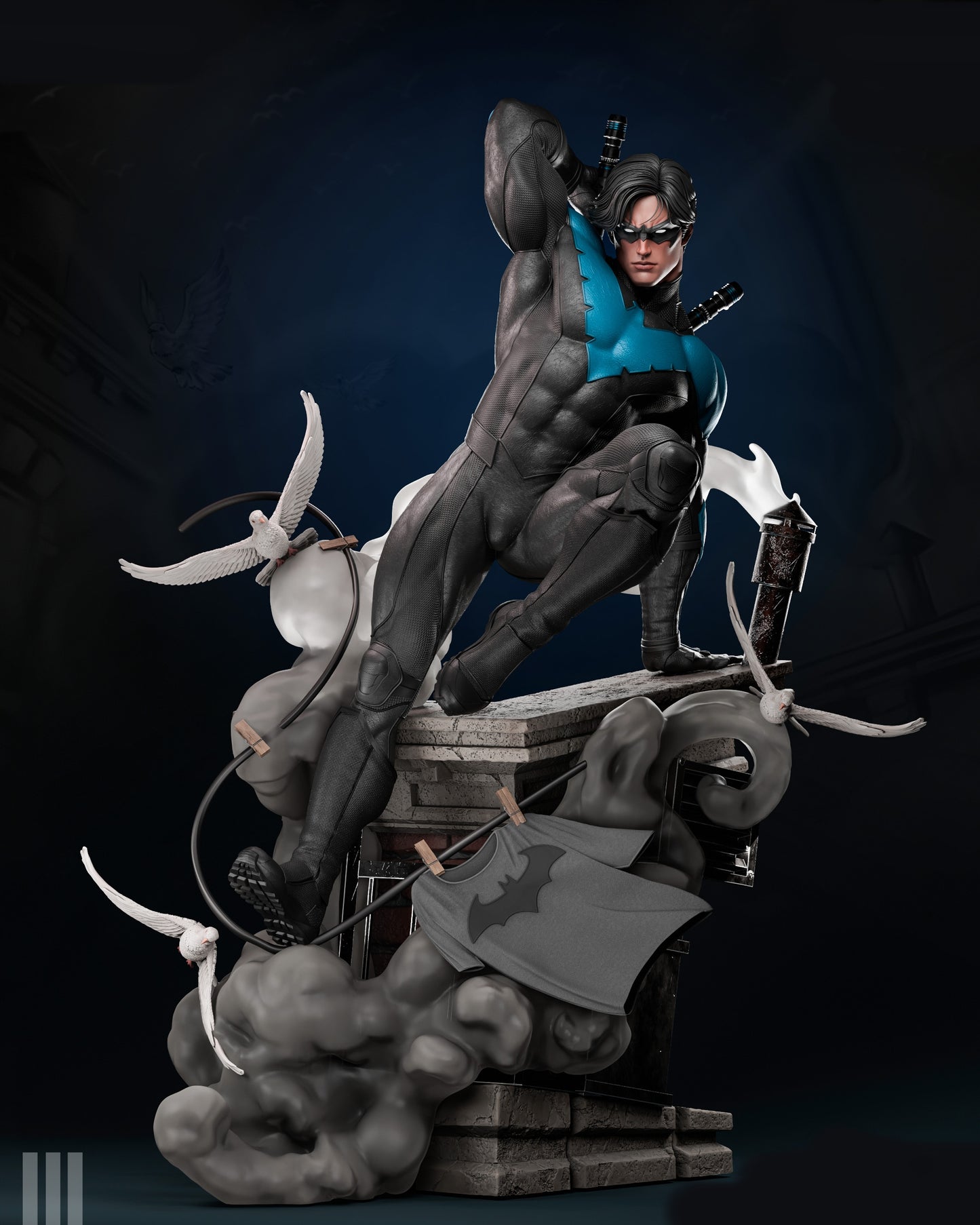 Nightwing Sculpture (75mm to 500mm) - Unassembled/Unpainted/3D Print