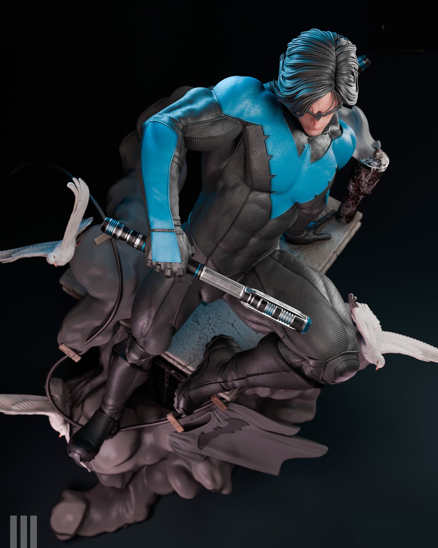 Nightwing Sculpture (75mm to 500mm) - Unassembled/Unpainted/3D Print