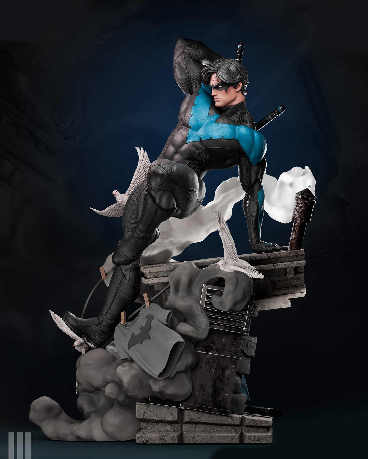 Nightwing Sculpture (75mm to 500mm) - Unassembled/Unpainted/3D Print
