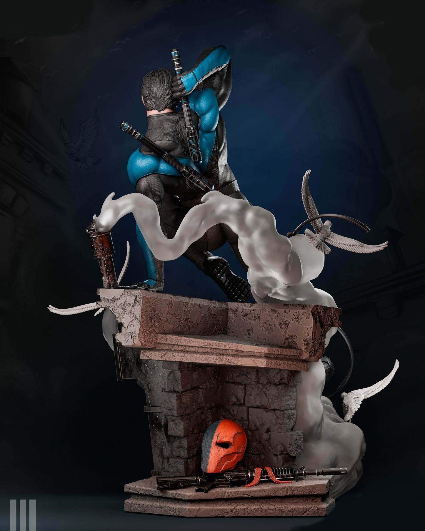 Nightwing Sculpture (75mm to 500mm) - Unassembled/Unpainted/3D Print