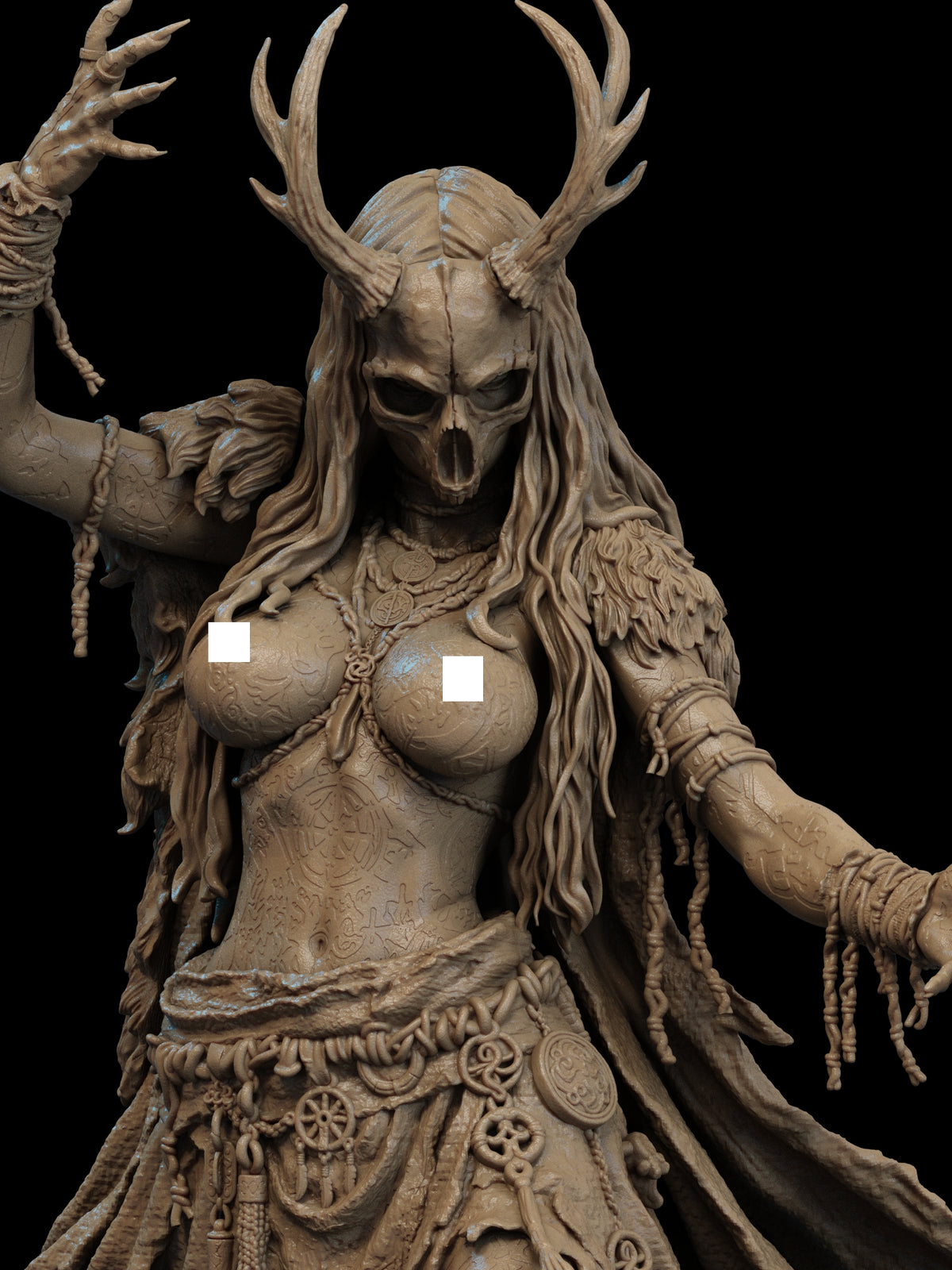 The Norse Witch NSFW Sculpture (75mm to 500mm) - Unassembled/Unpainted/3D Print