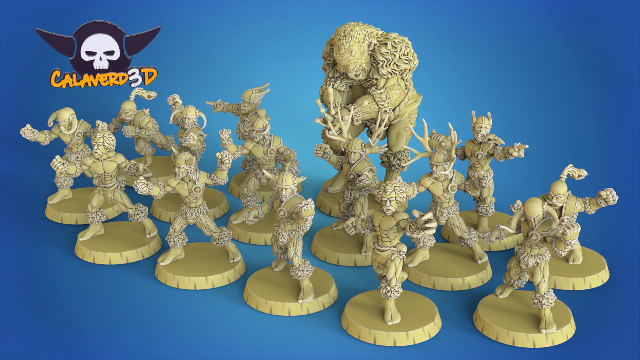 Norse Team BloodBowl - Fantasy Football - by Calaverd3D - Tabletop RPG Miniature - Roleplaying 3D Printed Fantasy Mini