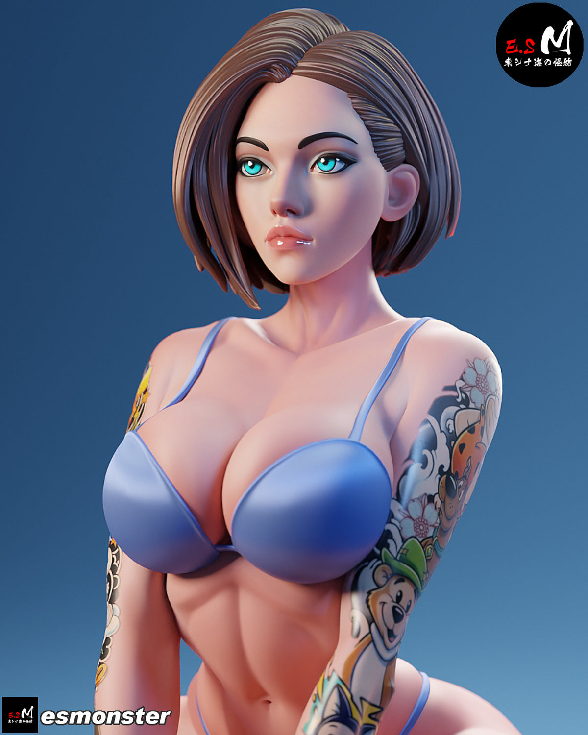 Jill Valentine SFW/NSFW Sculpture (75mm to 500mm) - Unassembled/Unpainted/3D Print