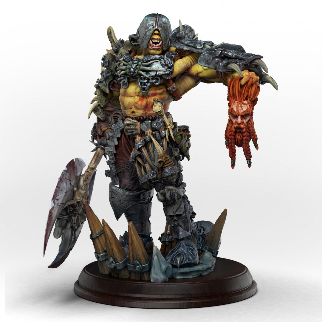 ORC WARLORD Diorama - by 3dartDigital - Tabletop RPG Miniature - Roleplaying 3D Printed Fantasy Mini