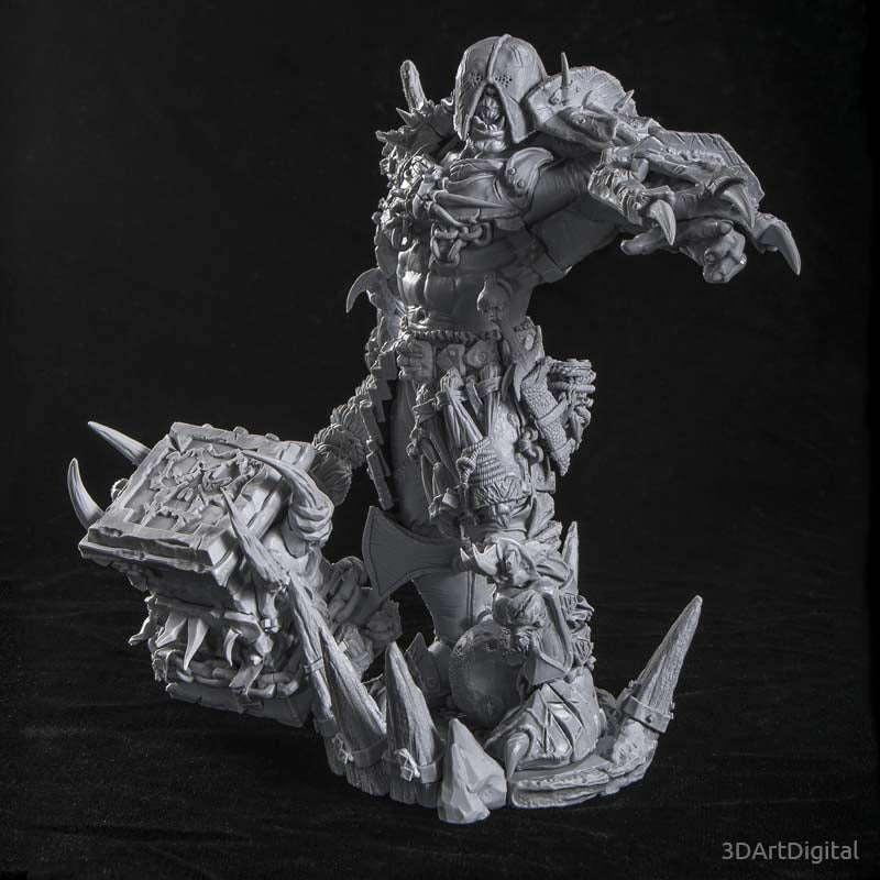 ORC WARLORD Diorama - by 3dartDigital - Tabletop RPG Miniature - Roleplaying 3D Printed Fantasy Mini