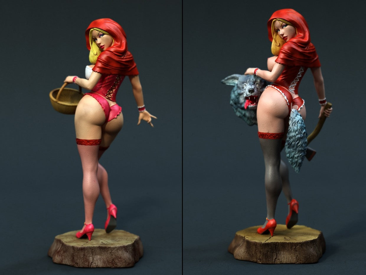 Red Riding Hood SFW/NSFW Sculpture (75mm to 500mm) - Unassembled/Unpainted/3D Print