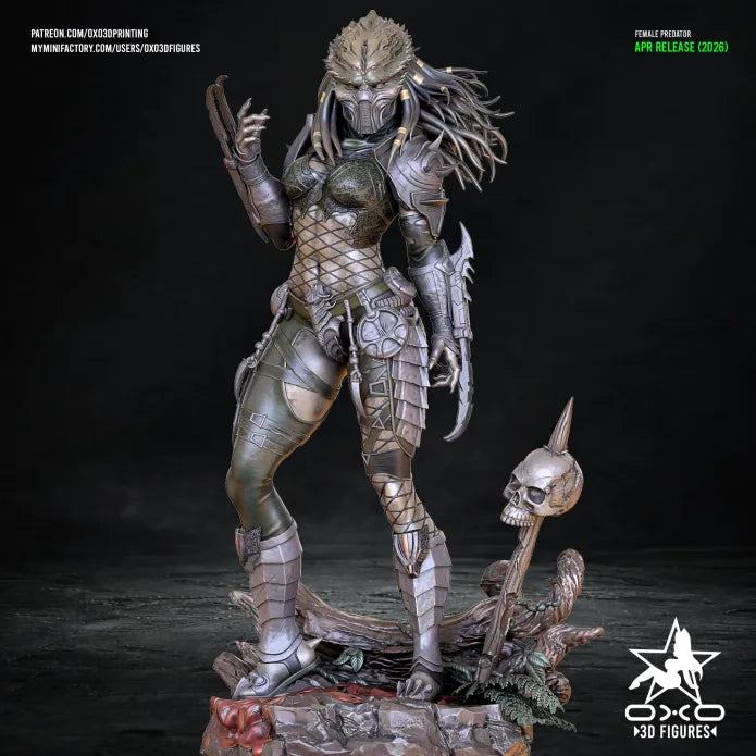 Female Predator Sculpture (75mm to 500mm) - Unassembled/Unpainted/3D Print