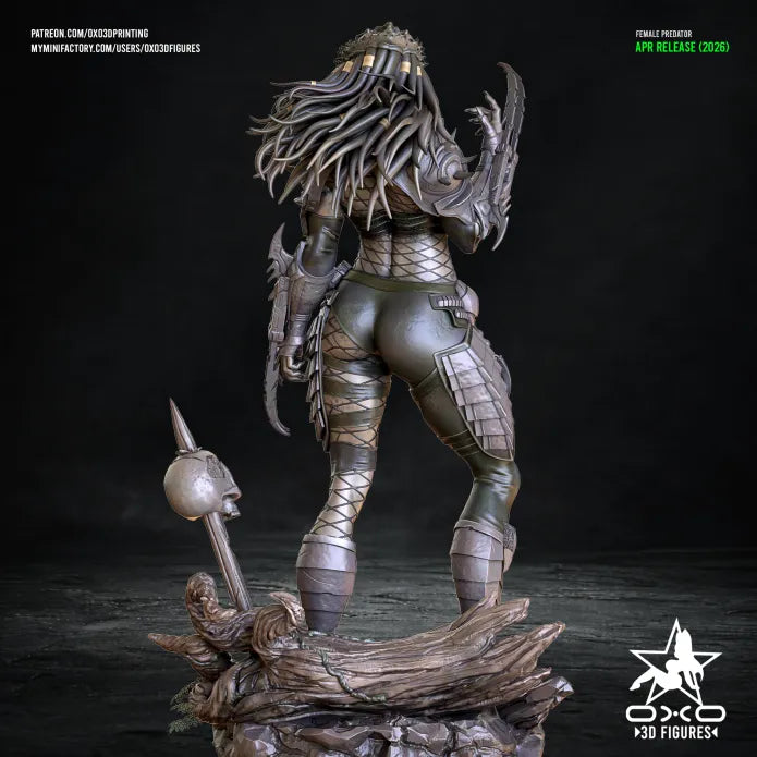 Female Predator Sculpture (75mm to 500mm) - Unassembled/Unpainted/3D Print