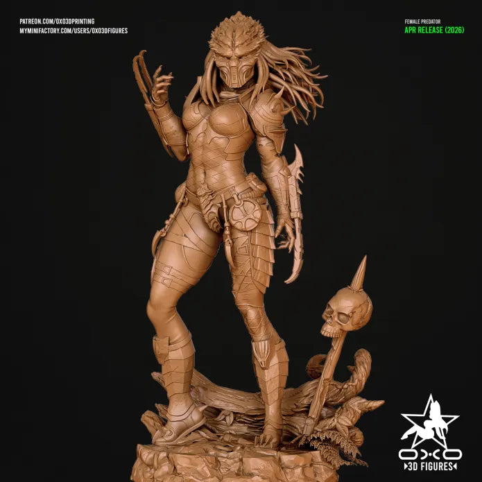 Female Predator Sculpture (75mm to 500mm) - Unassembled/Unpainted/3D Print