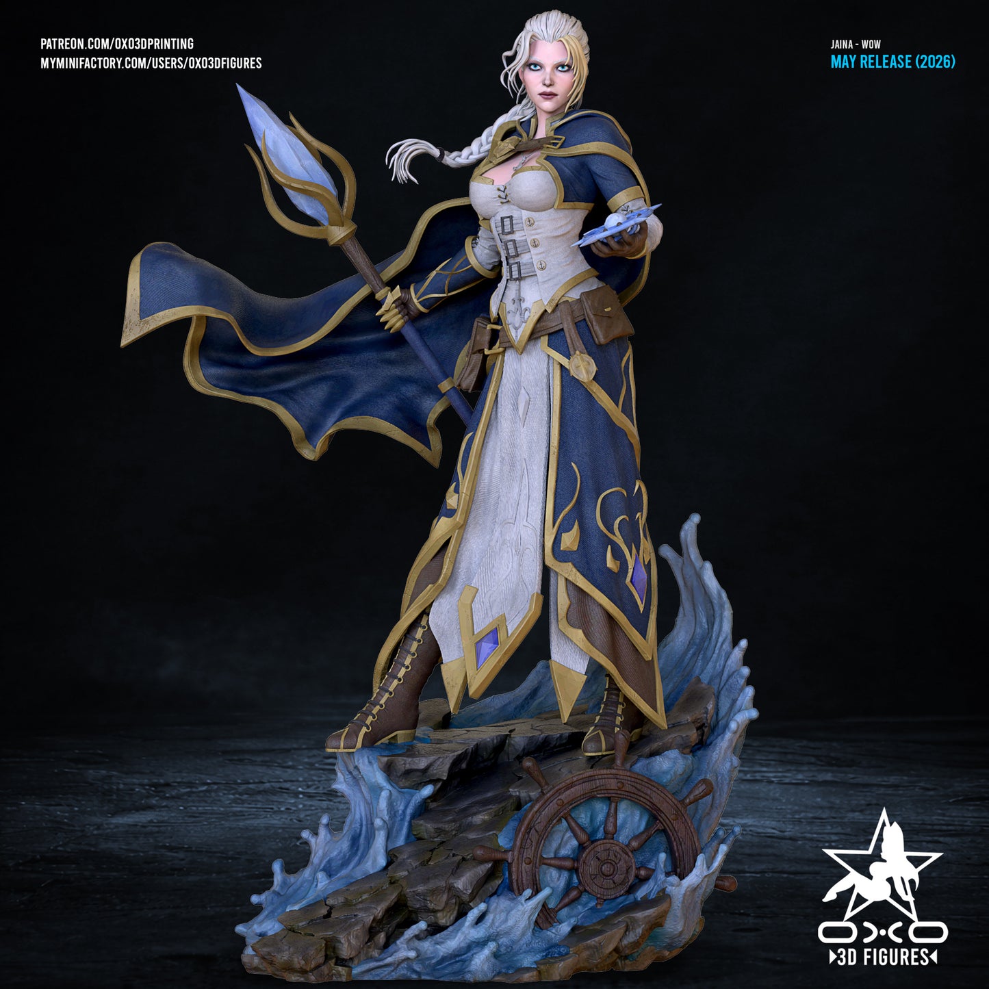 Jaina Proudmoore Sculpture (75mm to 500mm) - Unassembled/Unpainted/3D Print