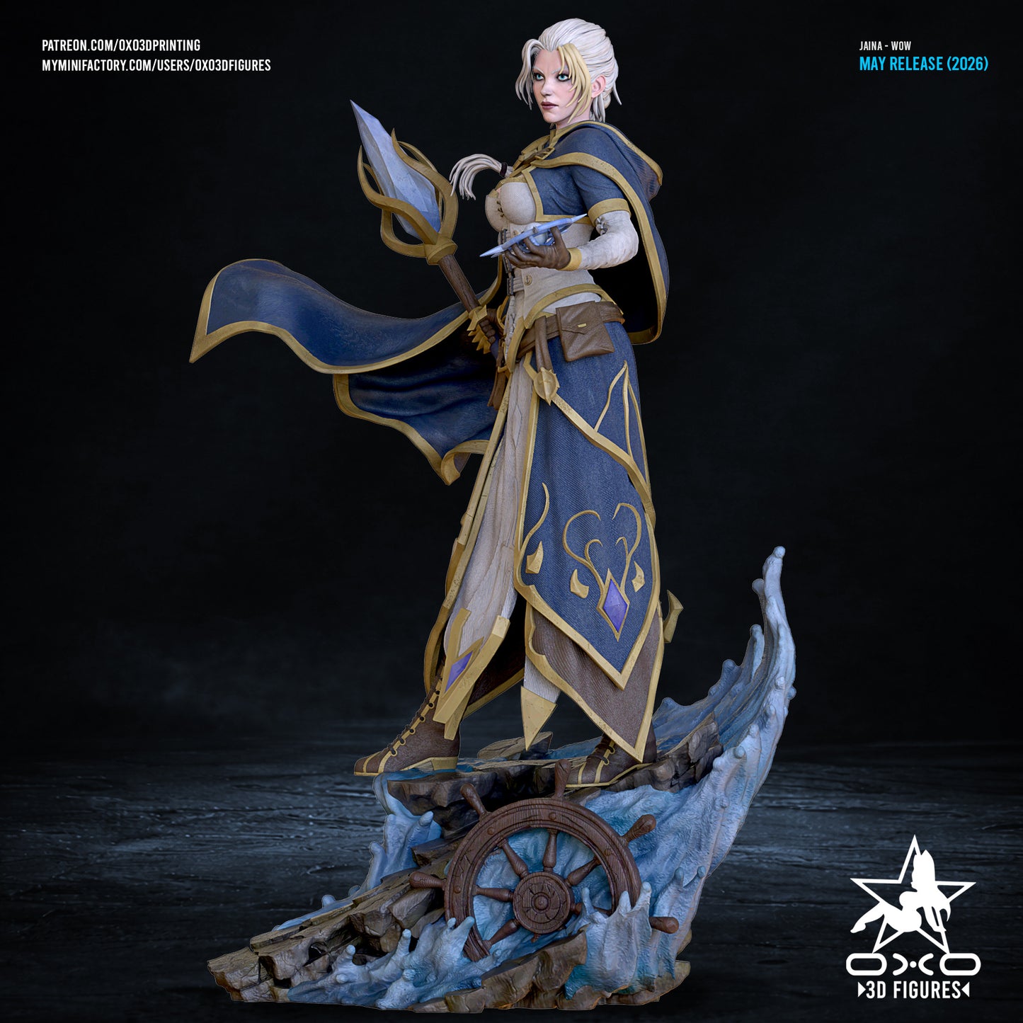 Jaina Proudmoore Sculpture (75mm to 500mm) - Unassembled/Unpainted/3D Print