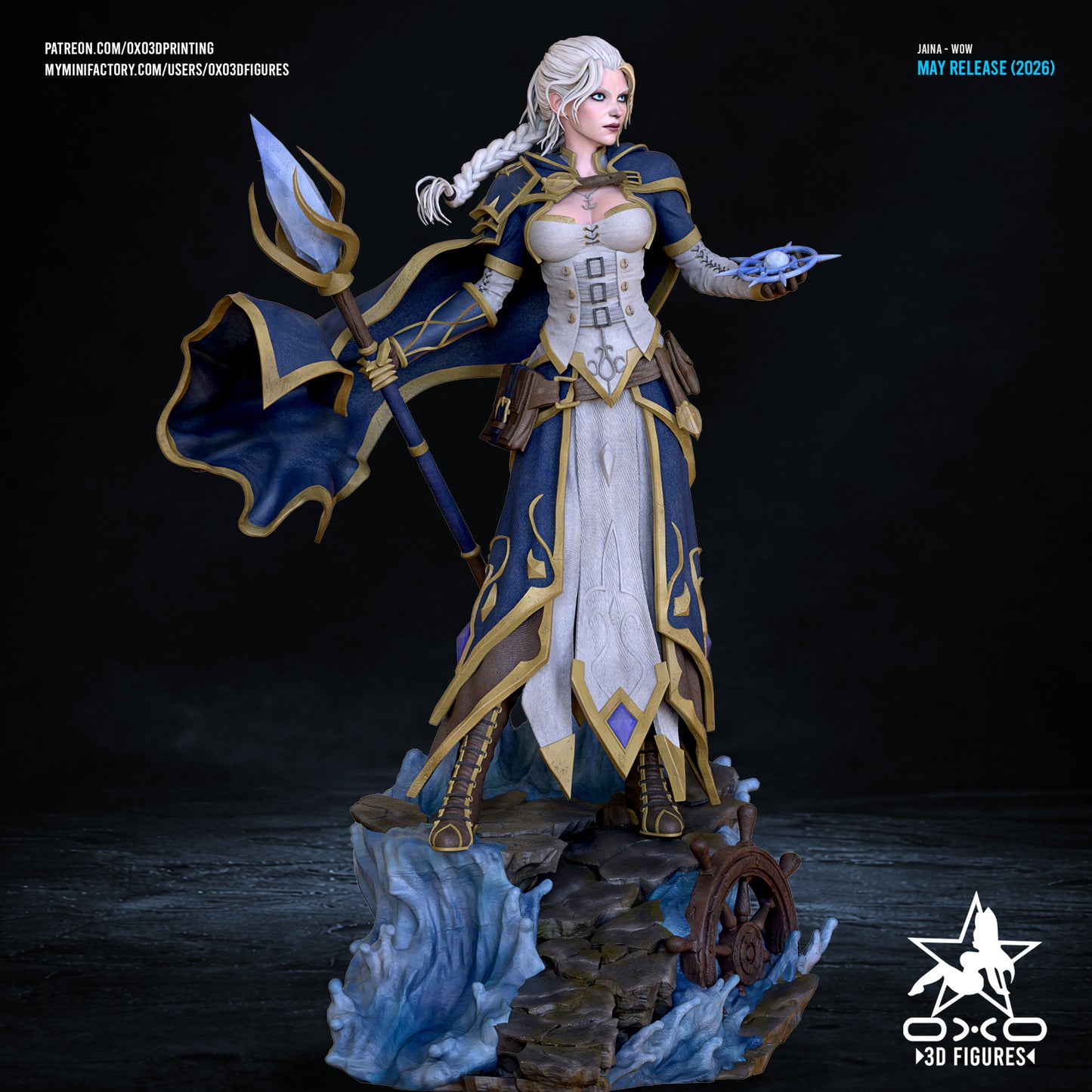 Jaina Proudmoore Sculpture (75mm to 500mm) - Unassembled/Unpainted/3D Print
