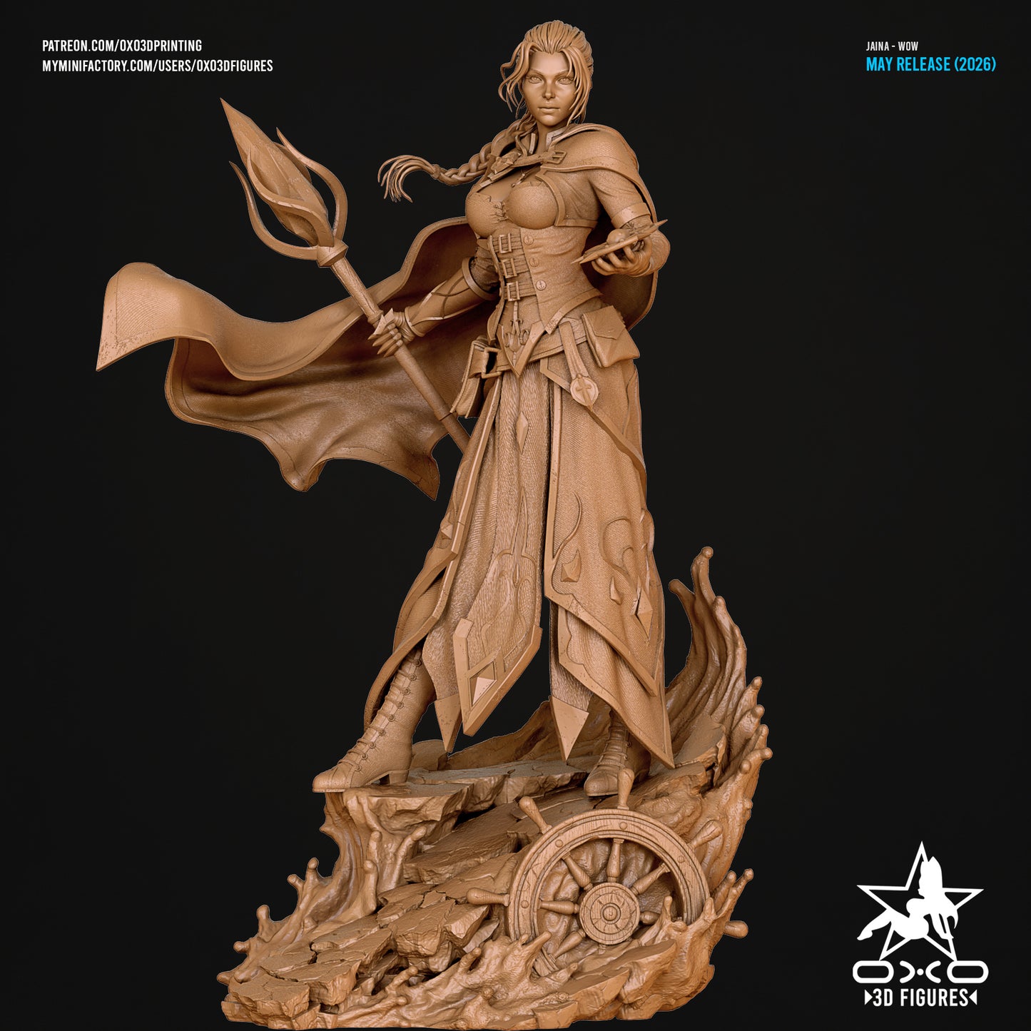 Jaina Proudmoore Sculpture (75mm to 500mm) - Unassembled/Unpainted/3D Print