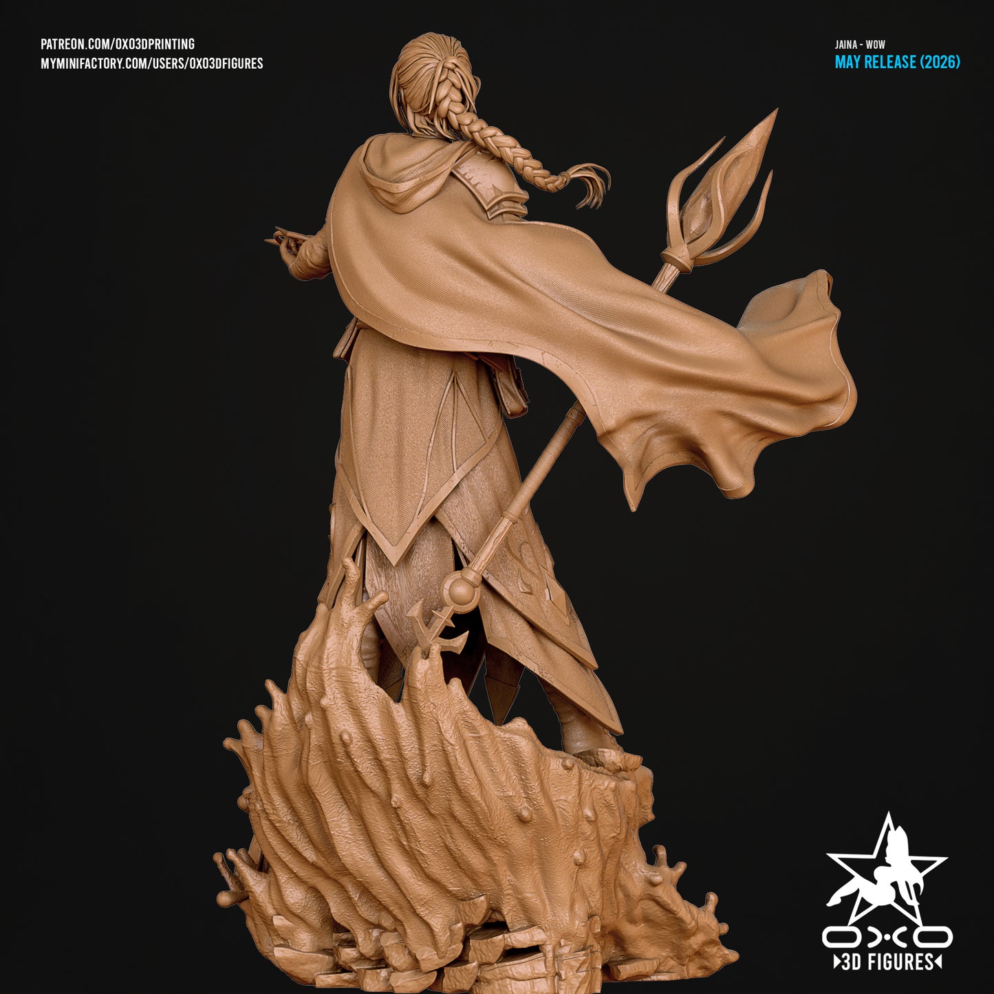 Jaina Proudmoore Sculpture (75mm to 500mm) - Unassembled/Unpainted/3D Print
