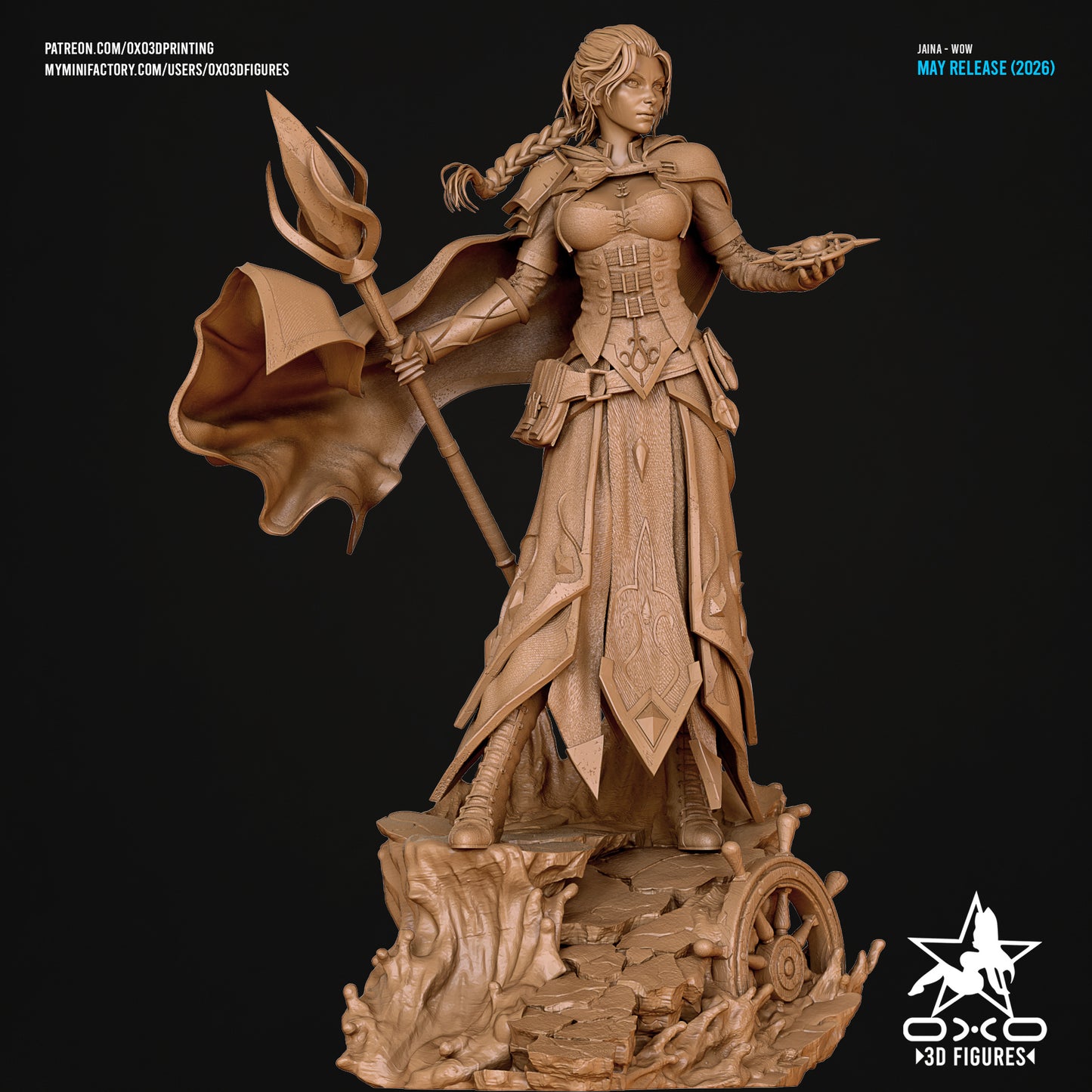 Jaina Proudmoore Sculpture (75mm to 500mm) - Unassembled/Unpainted/3D Print