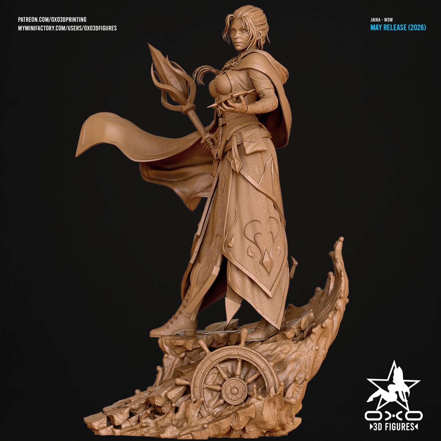 Jaina Proudmoore Sculpture (75mm to 500mm) - Unassembled/Unpainted/3D Print