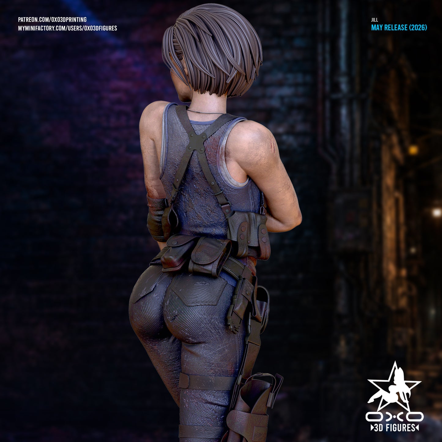 Jill Valentine Sculpture (75mm to 500mm) - Unassembled/Unpainted/3D Print