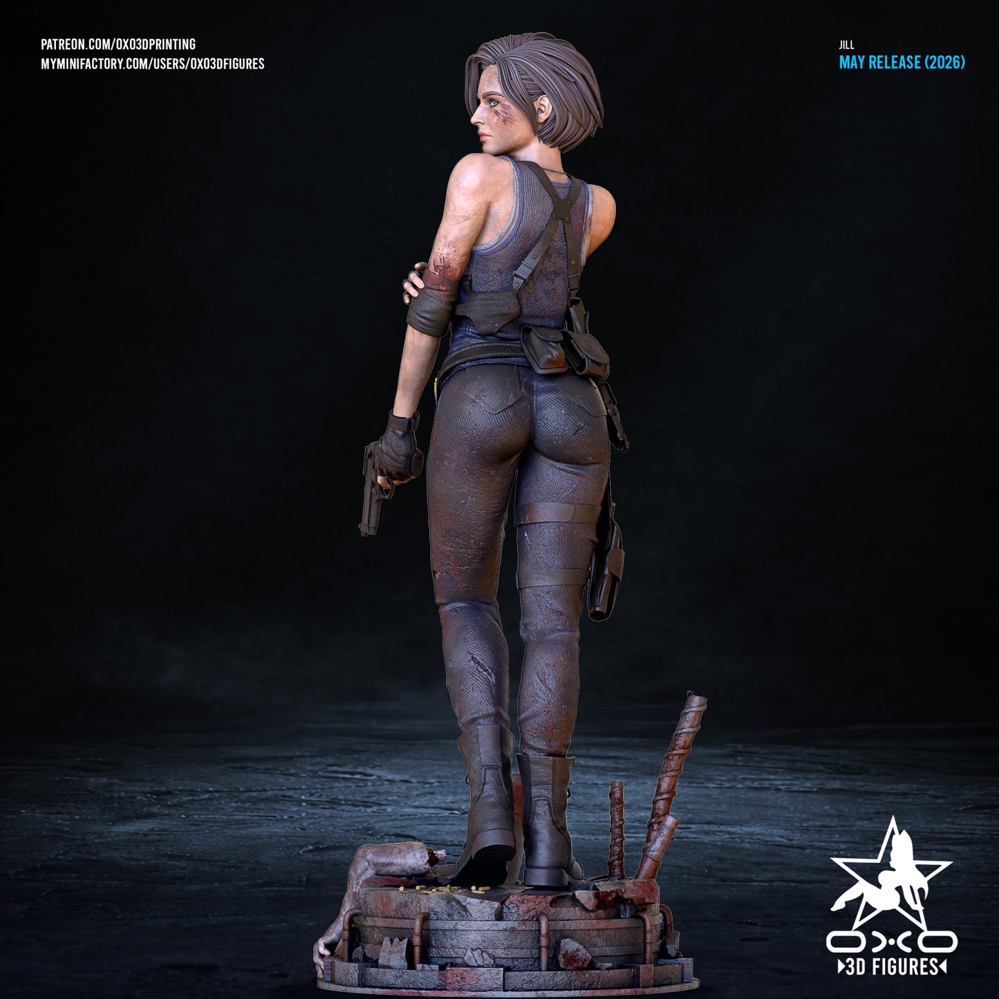 Jill Valentine Sculpture (75mm to 500mm) - Unassembled/Unpainted/3D Print