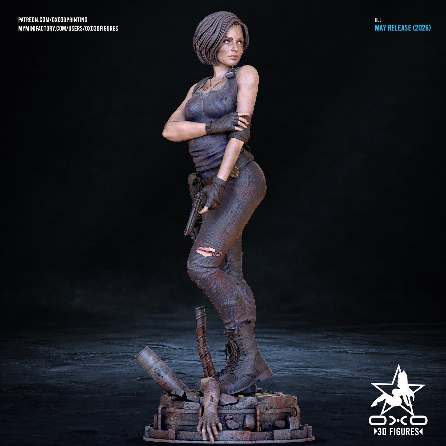 Jill Valentine Sculpture (75mm to 500mm) - Unassembled/Unpainted/3D Print