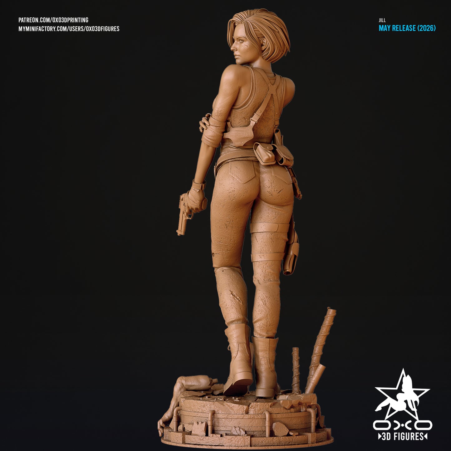 Jill Valentine Sculpture (75mm to 500mm) - Unassembled/Unpainted/3D Print